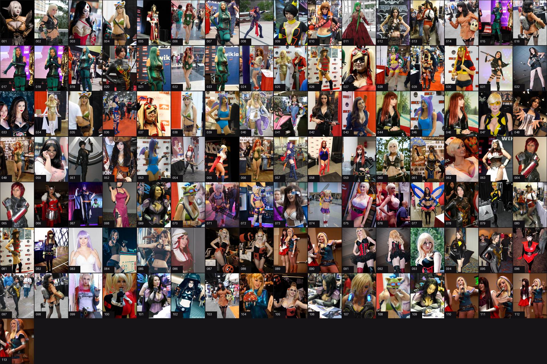 Overview of the curated adult cosplay gallery